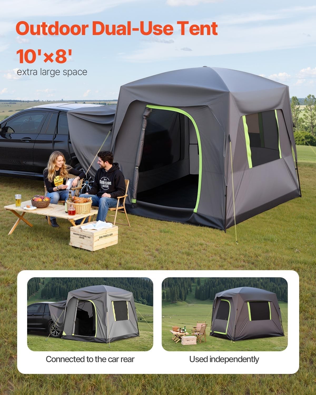 SUV Camping Tent Waterproof 10x8ft Car Tailgate Awning