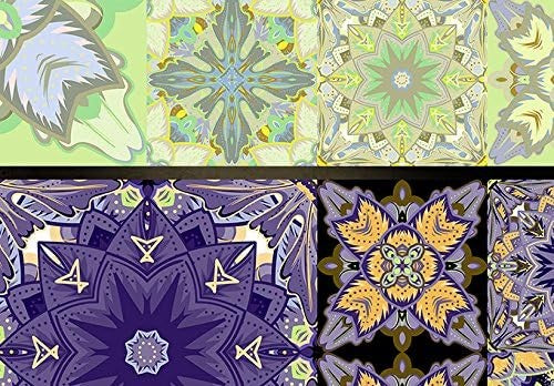 Colourful Mosaic 5-Panel Folding Privacy Screen 225×172cm Room Divider