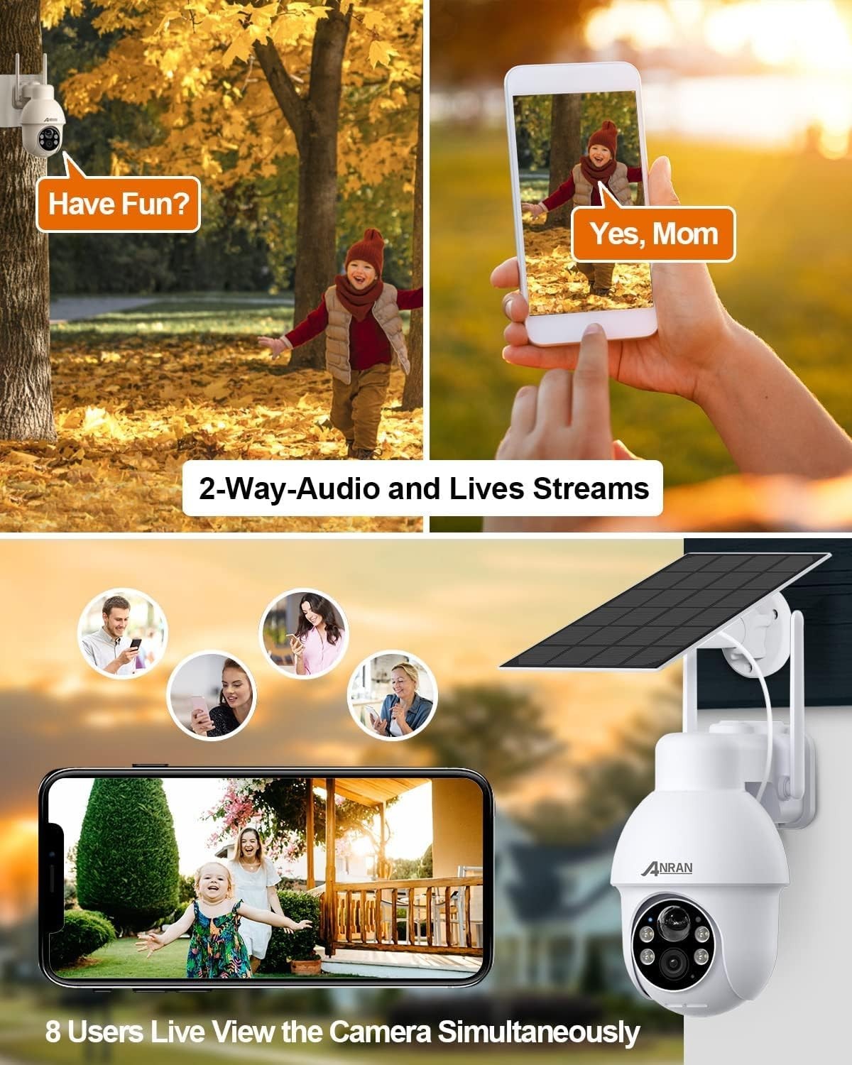 5MP Solar Security Camera Outdoor Wireless 360° View Alexa CCTV