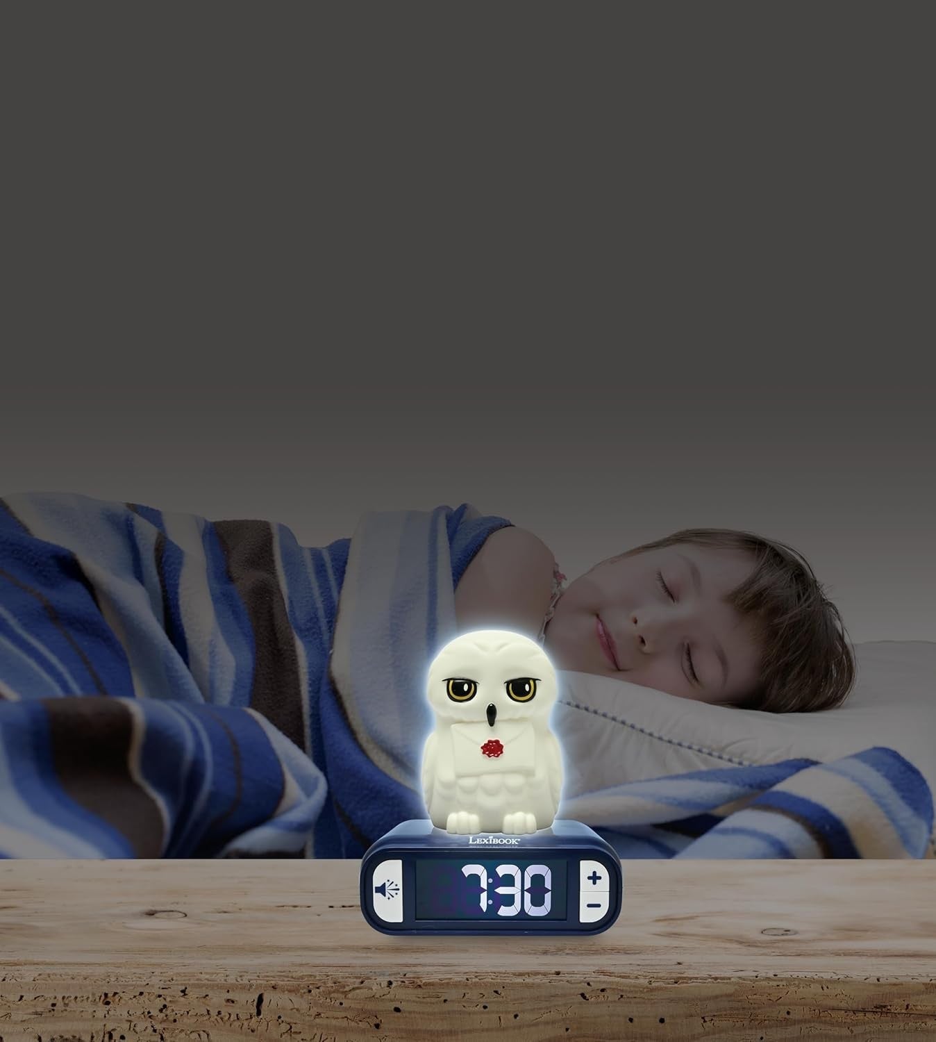 Kids Night Light Alarm Clock Owl Figure LED Backlit LCD Snooze Melodies