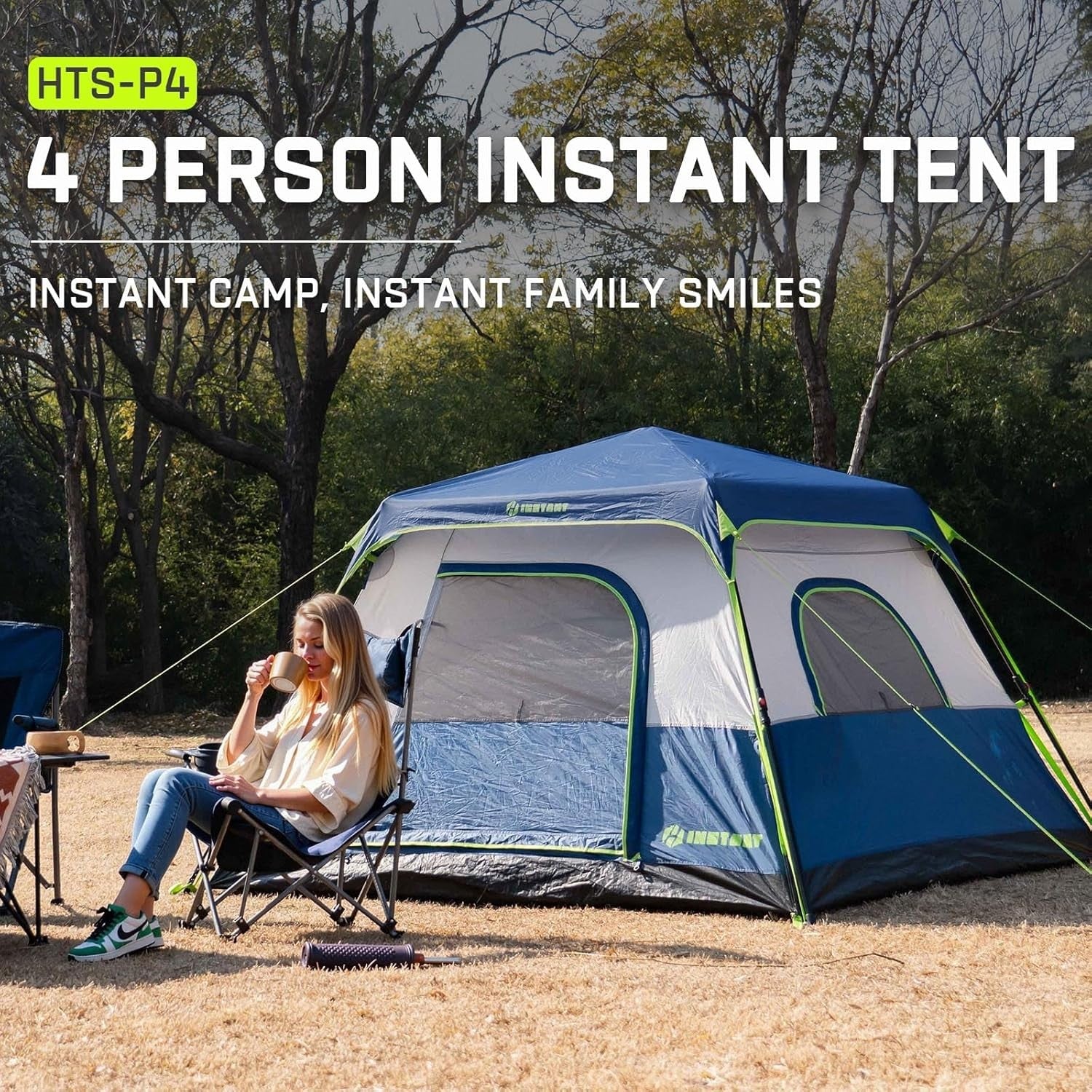 4/6 Person Instant Pop Up Camping Tent Cabin 60s Setup
