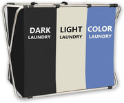 160L 3-Bag Laundry Sorter on Wheels Dark Light Colour Clothes Hamper Organiser