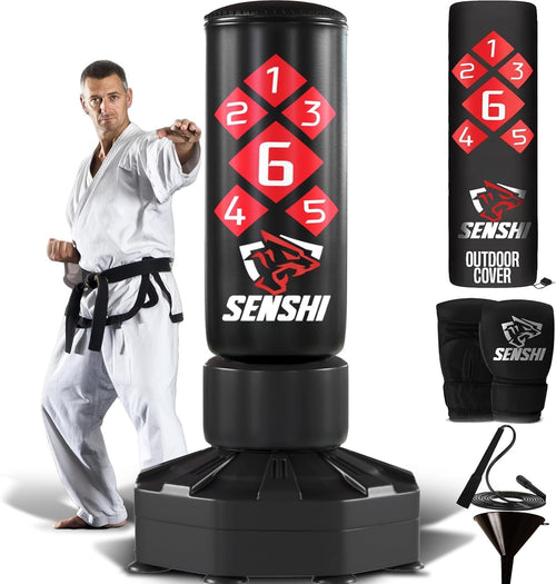 6ft Free Standing Heavy Punch Bag 150KG Filled MMA Kickboxing Kit