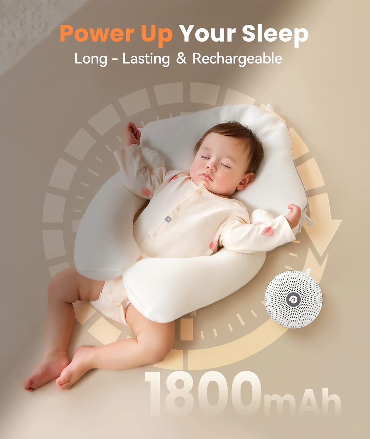 Portable White Noise Machine Baby Sleep Aid Rechargeable 21 Sounds