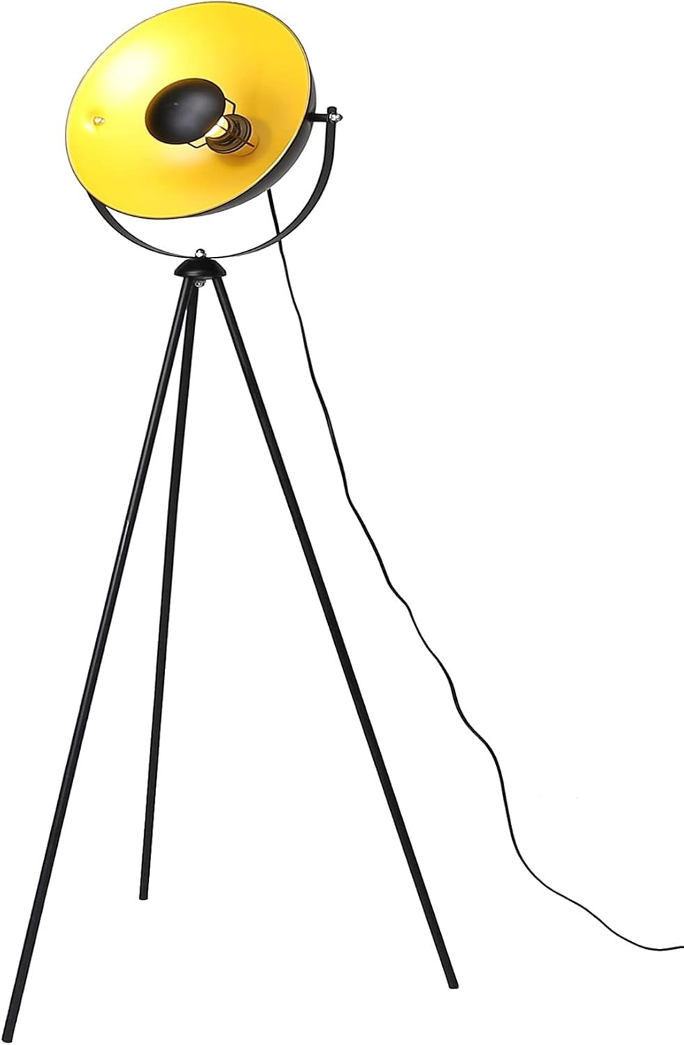 Retro Tripod Floor Lamp Vintage Black Gold Studio Light Metal Standing Lamp