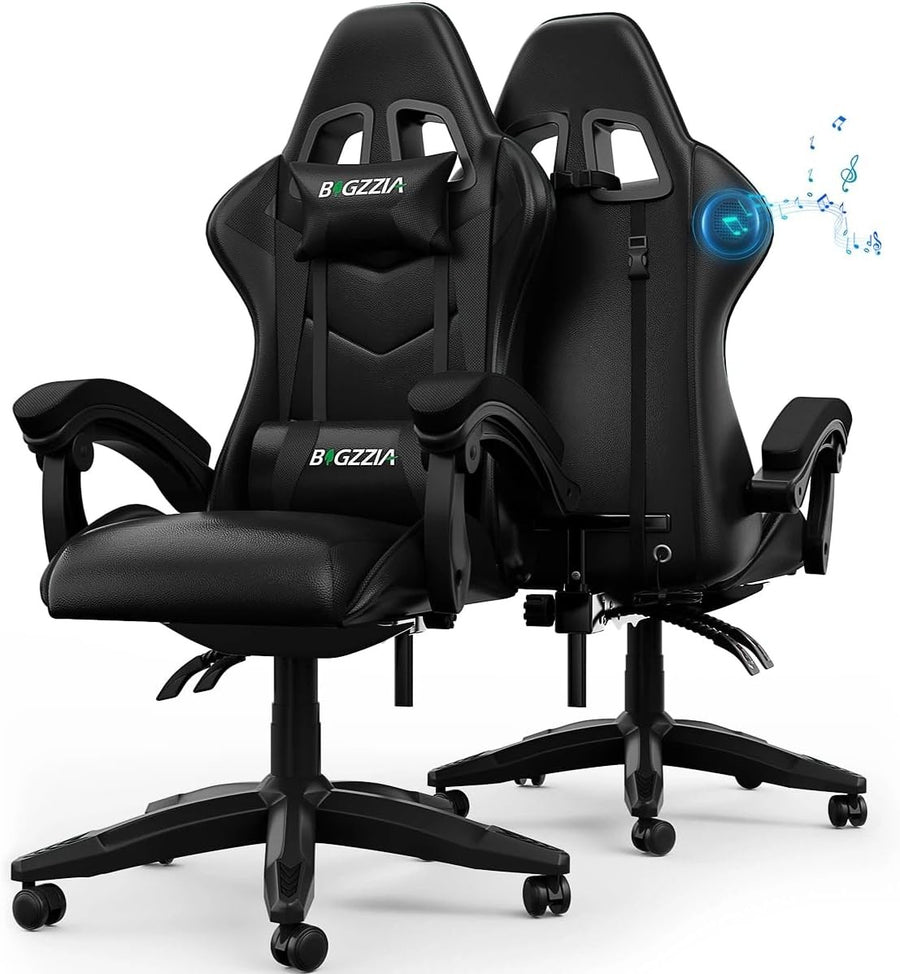 Ergonomic Gaming Chair with Bluetooth Speaker Reclining Office Chair