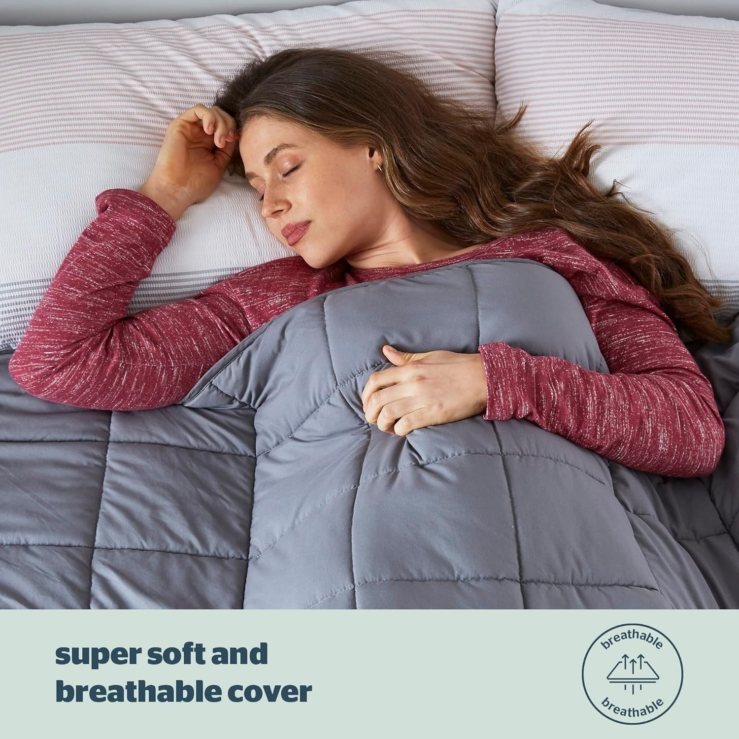 Weighted Blanket Adult Grey 9kg 150x200cm Calming Heavy Sleep Aid