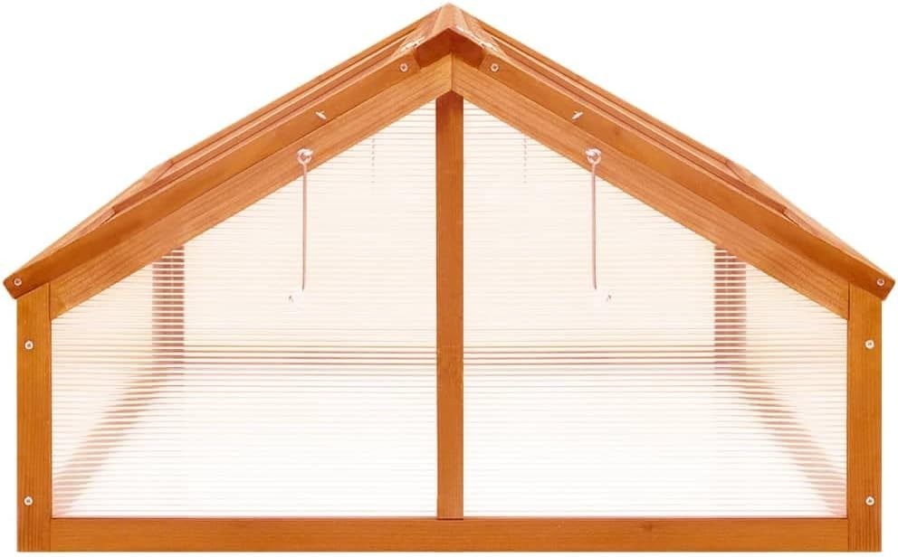 Wooden Cold Frame Greenhouse 114x80x50cm | Firwood Outdoor Raised Planter Box