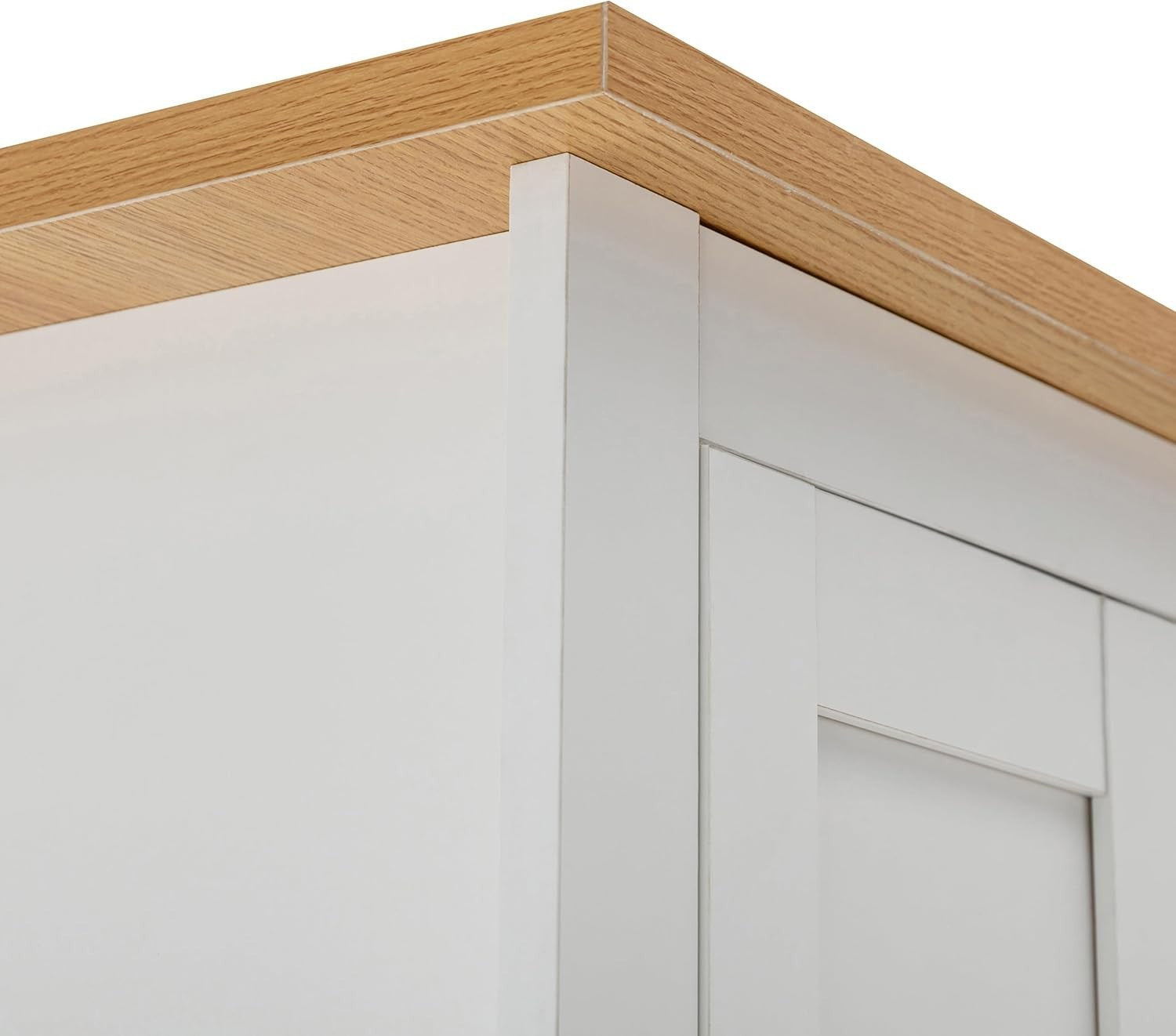 White Oak 3 Door Wardrobe With Drawers & Hanging Rail - Modern Storage