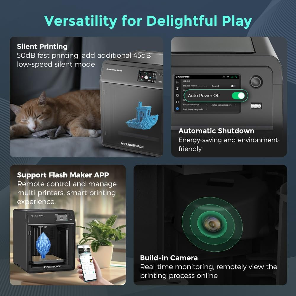 High Speed 3D Printer Enclosed Auto Level Precision Quiet Desktop Machine
