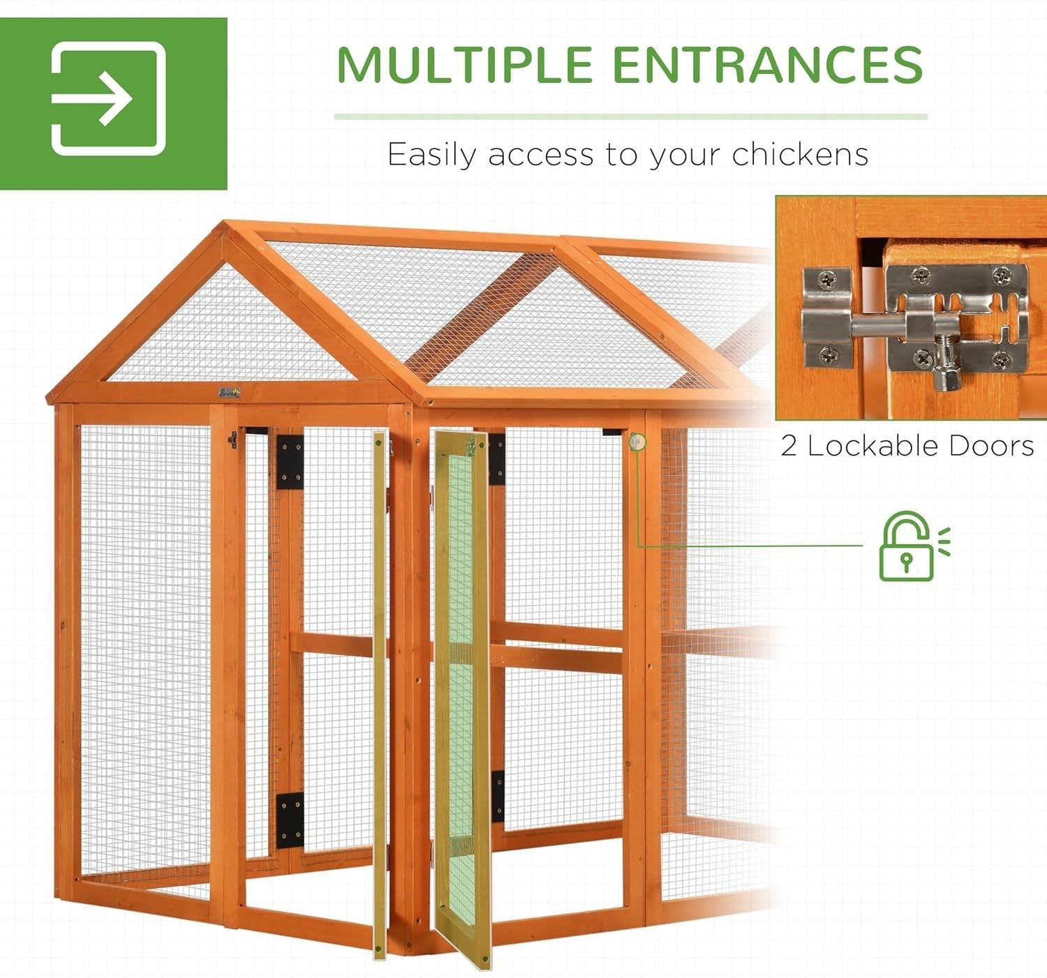 Expandable Wooden Chicken Run Outdoor Pet Playpen Ventilated 1–3 Hens