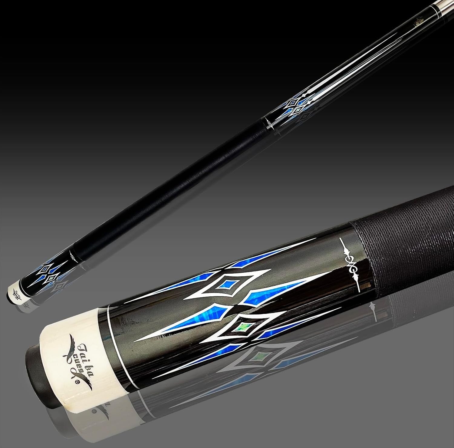 58in Pool Cue 20oz Maple Wood 13mm Tip 2pc with Case Linen Grip
