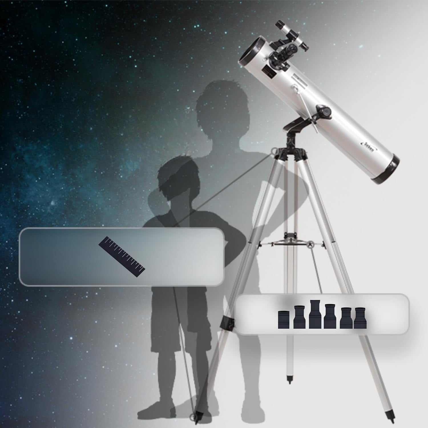 76mm AZ Astronomical Reflector Telescope with Tripod & Filter Set