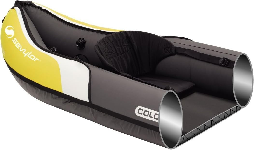 2 Person Inflatable Kayak Canoe w/ Bag Fin Repair Kit Yellow