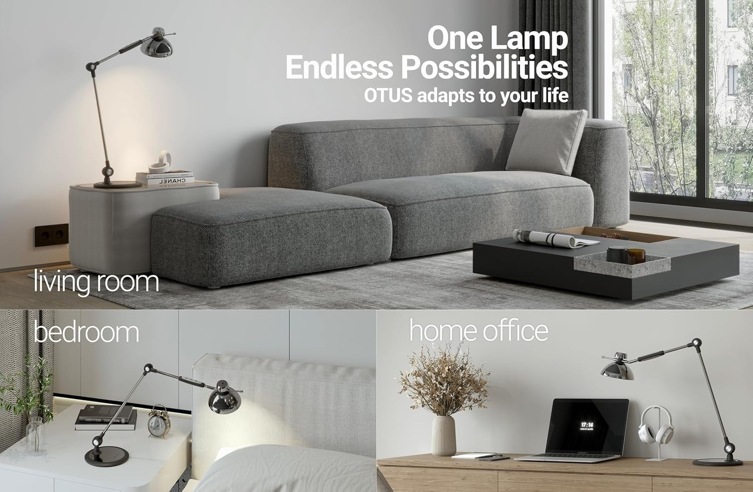 LED Desk Lamp with Gesture Control, Adjustable Brightness & Color Modes