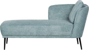Retro Polyester Chaise Lounge Right Armrest Blue with Cushion Living Room