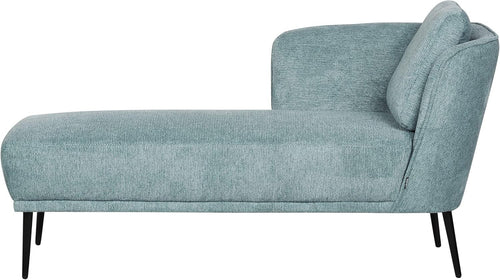 Retro Polyester Chaise Lounge Right Armrest Blue with Cushion Living Room