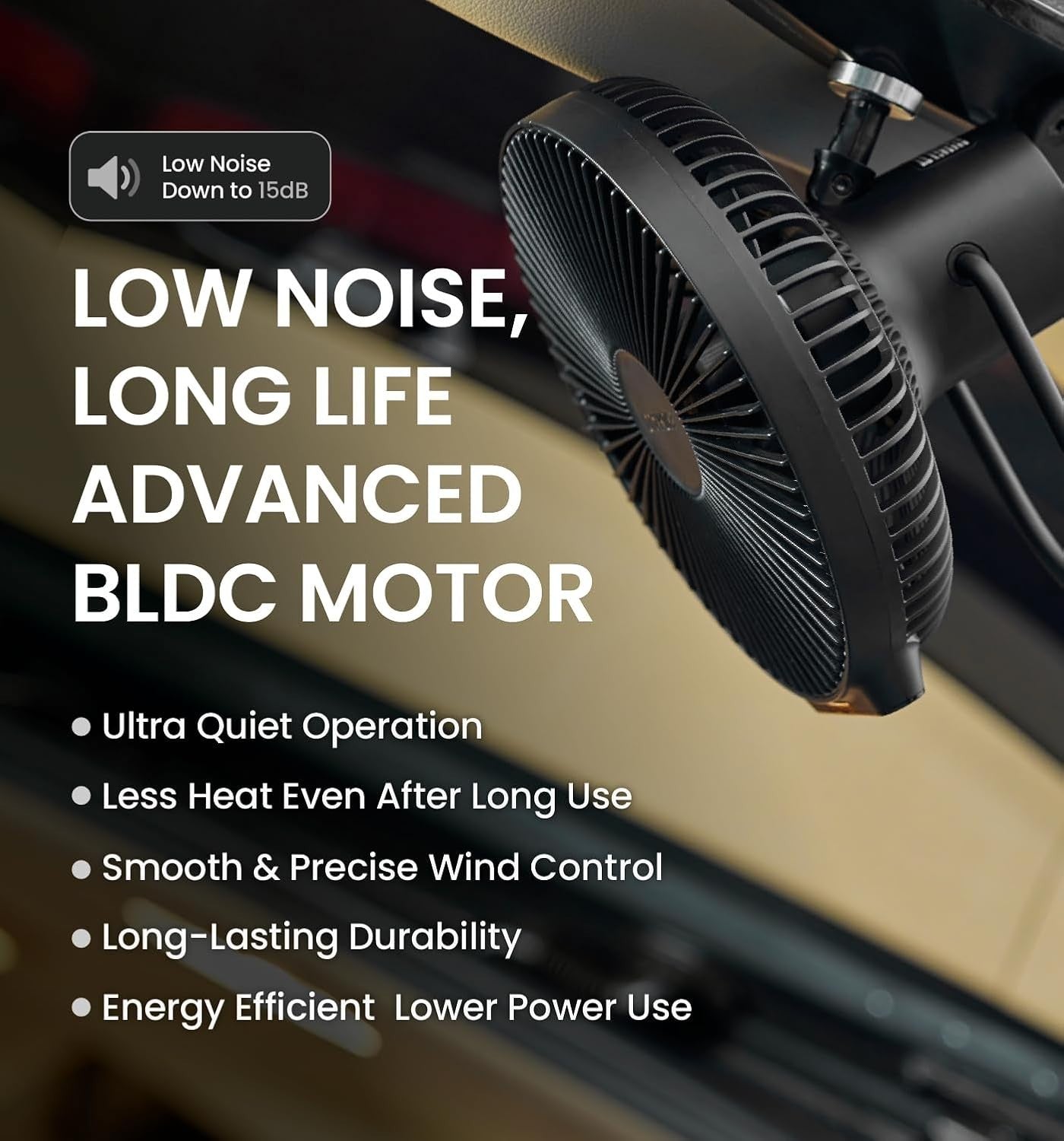 Portable Rechargeable Fan – 10400mAh Battery 4-Speed Remote w/ USB Power Bank