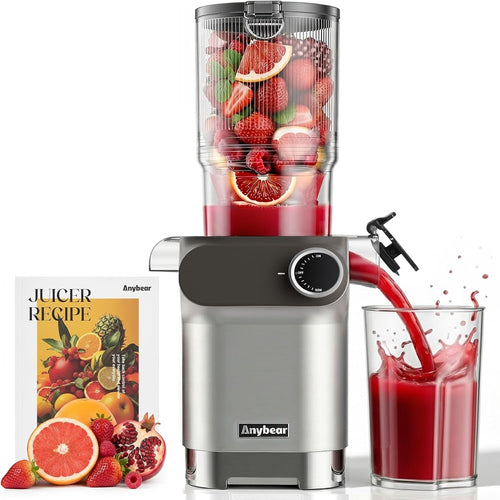Cold Press Juicer 4.3in Wide Chute Whole Fruit 200W High Yield BPA Free