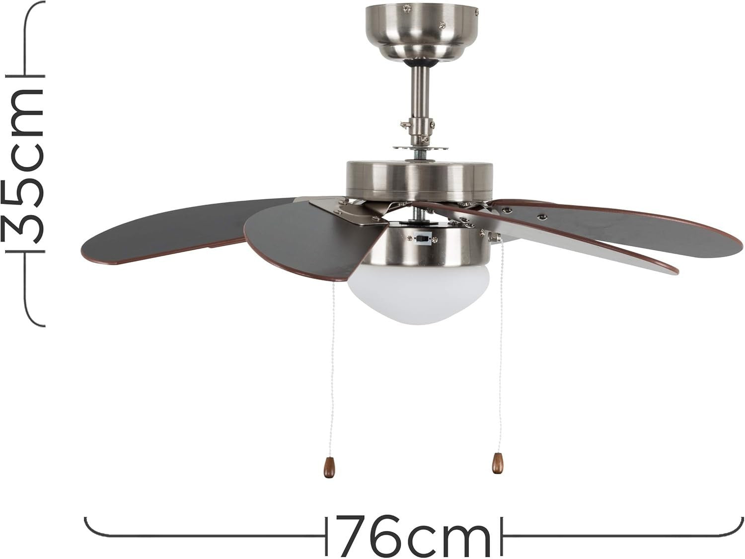 MiniSun 76cm Ceiling Fan, 6 Blades, LED Light, 3 Speed, Remote Control