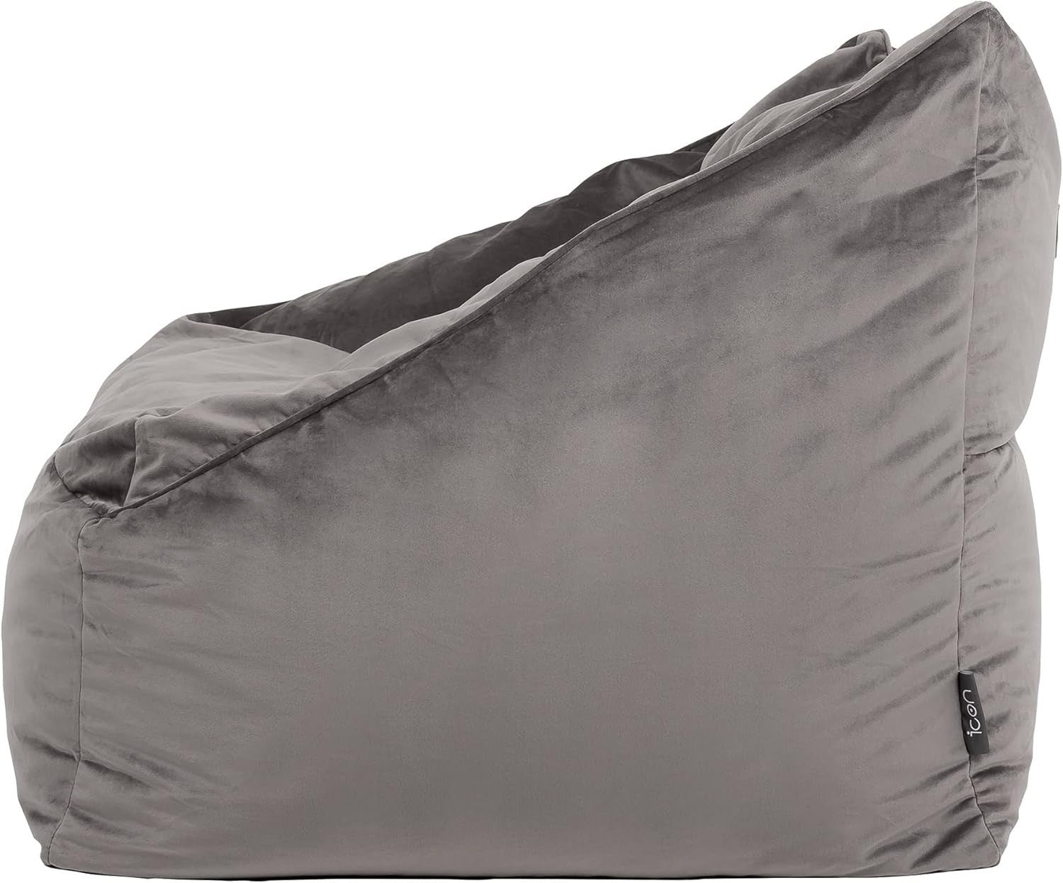 Large Velvet Bean Bag Armchair Adult Lounge Seat Soft Charcoal Grey Chair
