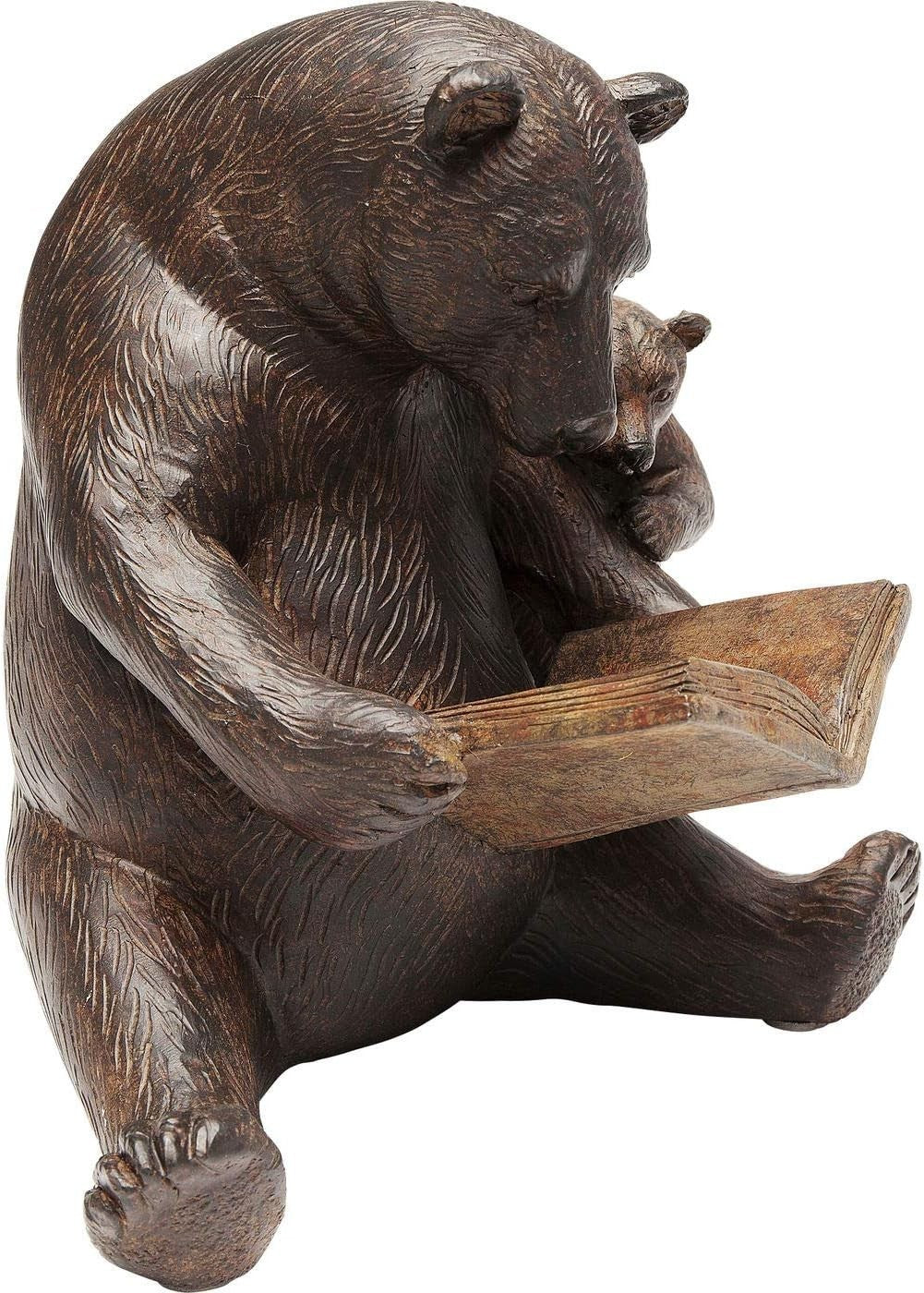 Reading Bear Figurine • Rustic Animal Sculpture • Cozy Home Decor Gift Ornament