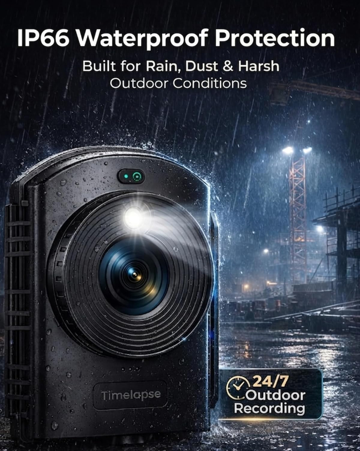1080P Time Lapse Camera Outdoor Construction IP66 180 Day 64GB