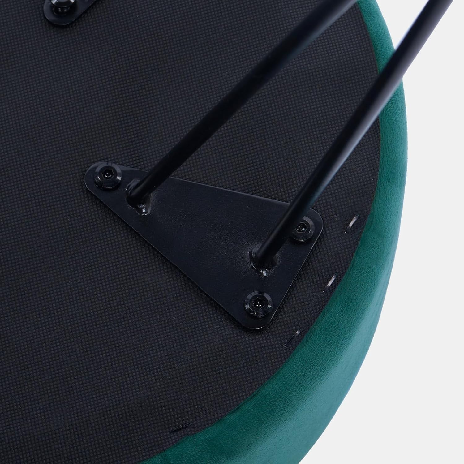 Teal Velvet Round Footstool Hairpin Leg Vanity Dressing Table Seat