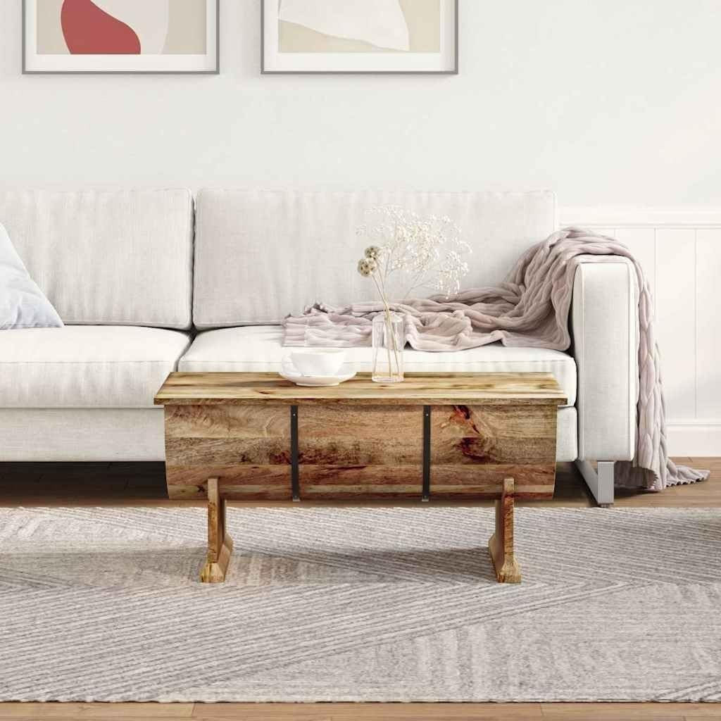 Solid Mango Wood Coffee Table with Storage | 88x50x40cm Rustic Vintage Living
