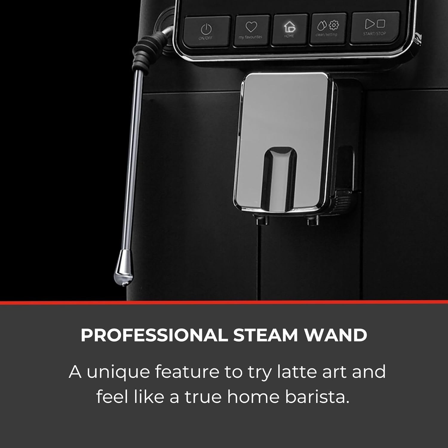 Automatic Bean-to-Cup Coffee Machine with Steam Wand 1400W 60oz Black