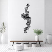 Abstract Metal Wall Art Vertical Line Sculpture 75x25cm