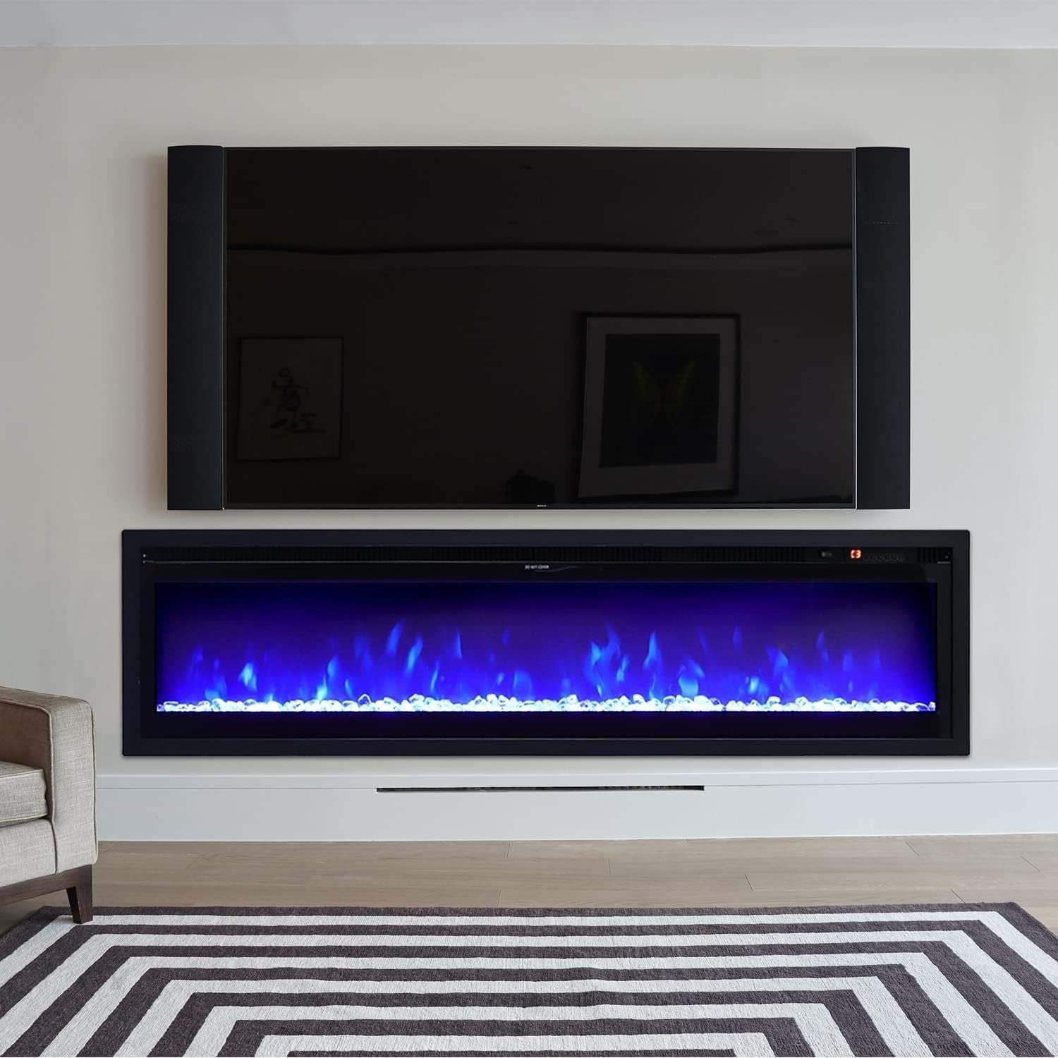 102cm Electric Fireplace Wall Mount/Recessed/Free Standing with Remote