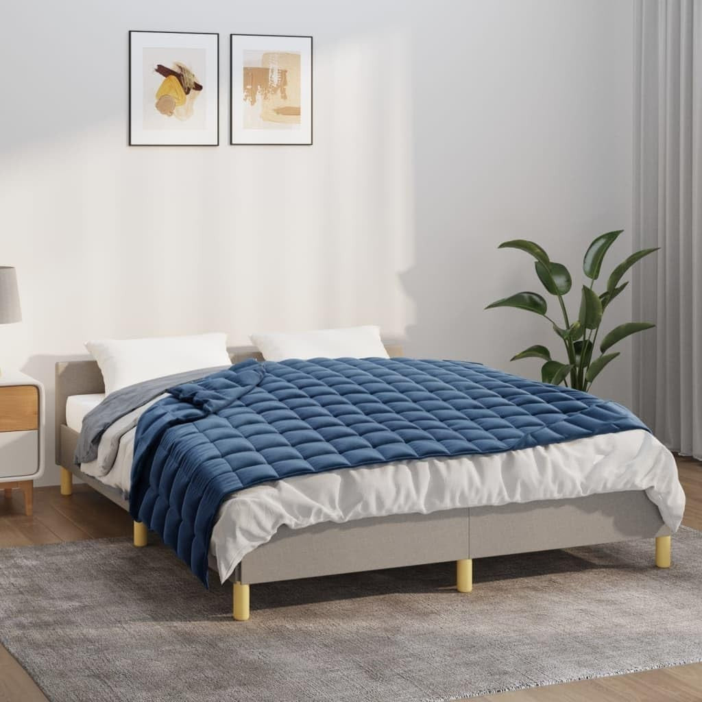 Blue 15kg Weighted Blanket 240x220 cm King Size for Sleep Aid & Comfort