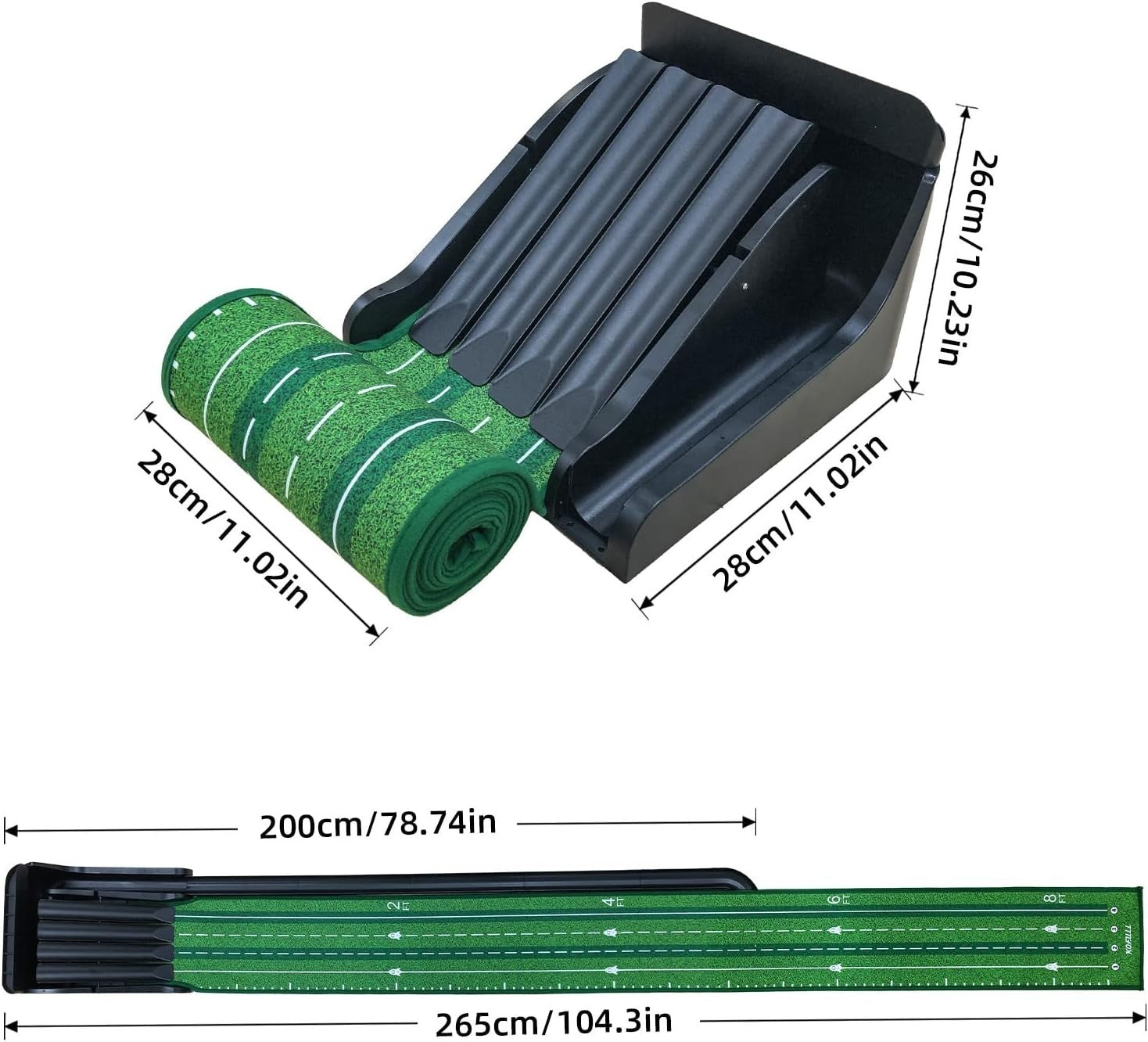 Indoor Golf Putting Mat Auto Ball Return Multi-Track Training Game