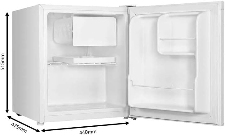 42L Mini Fridge Countertop Compact Lockable Reversible Door White