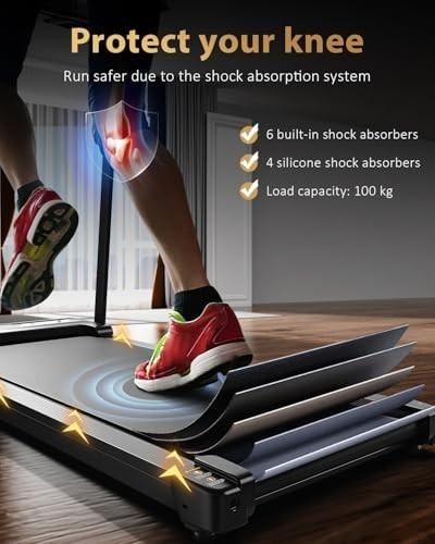 Foldable Under-Desk Walking Pad Treadmill 10km/h, 2.0HP, Compact Home Fitness