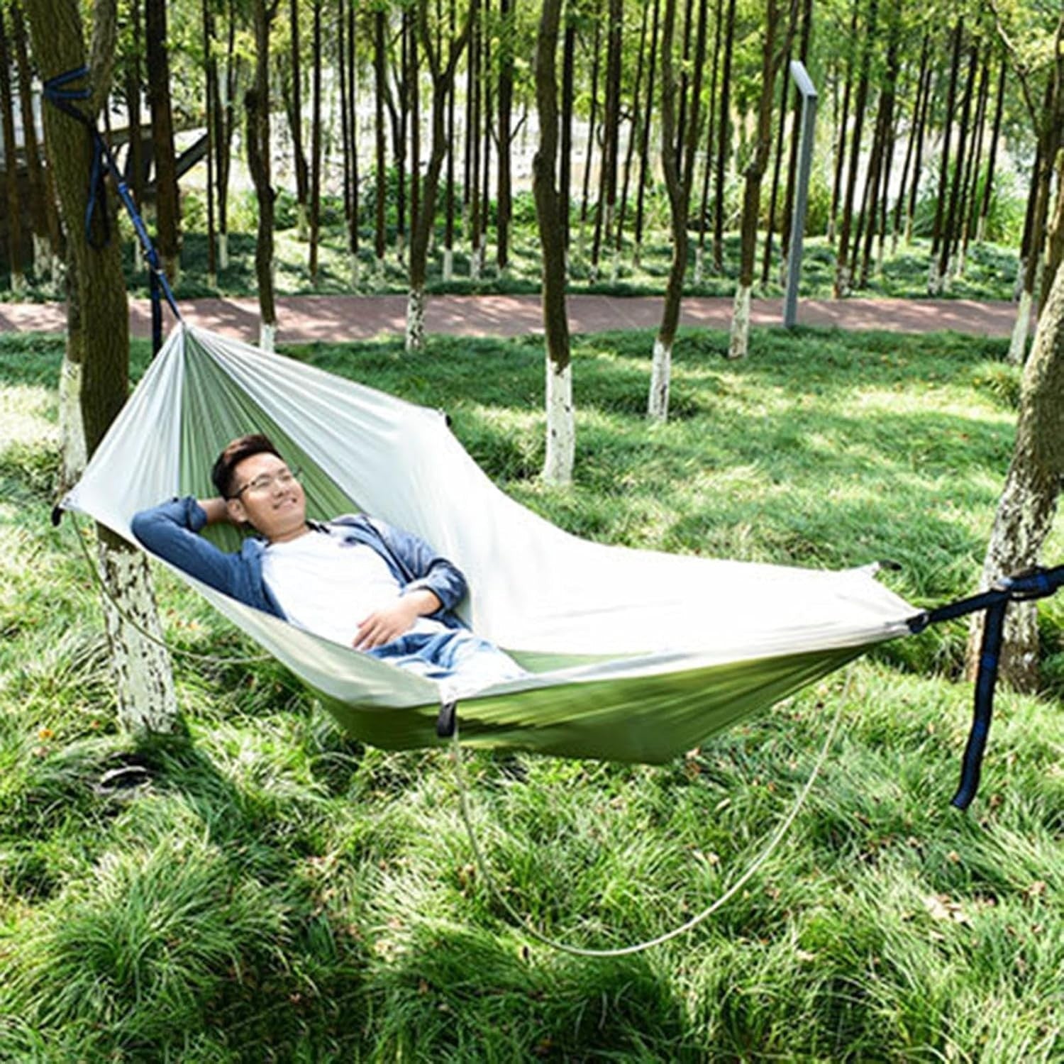 Portable Outdoor Camping Hammock with Poles, Waterproof Travel Swing Bed