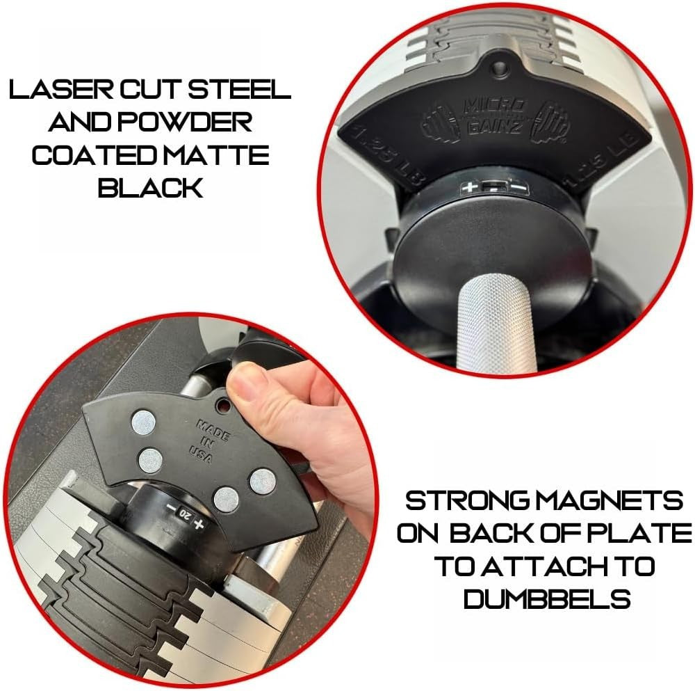 1.25LB Magnetic Dumbbell Add-On Plates 4pc Micro Load Adjustable Weights