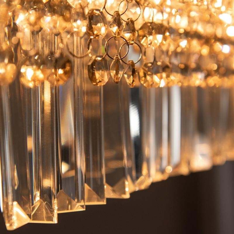 Modern 82cm Crystal Raindrop Chandelier Ceiling Light E14 5 Bulb Luxury Fixture