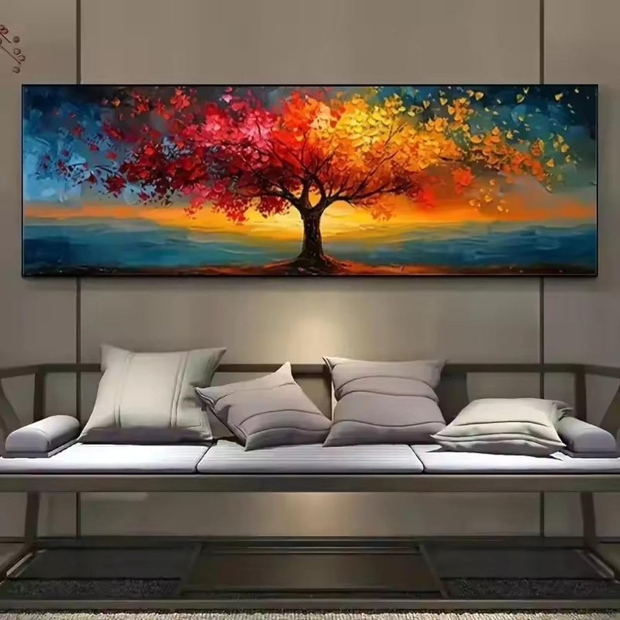 Large Tree of Life Canvas Wall Art 70x210cm Frameless