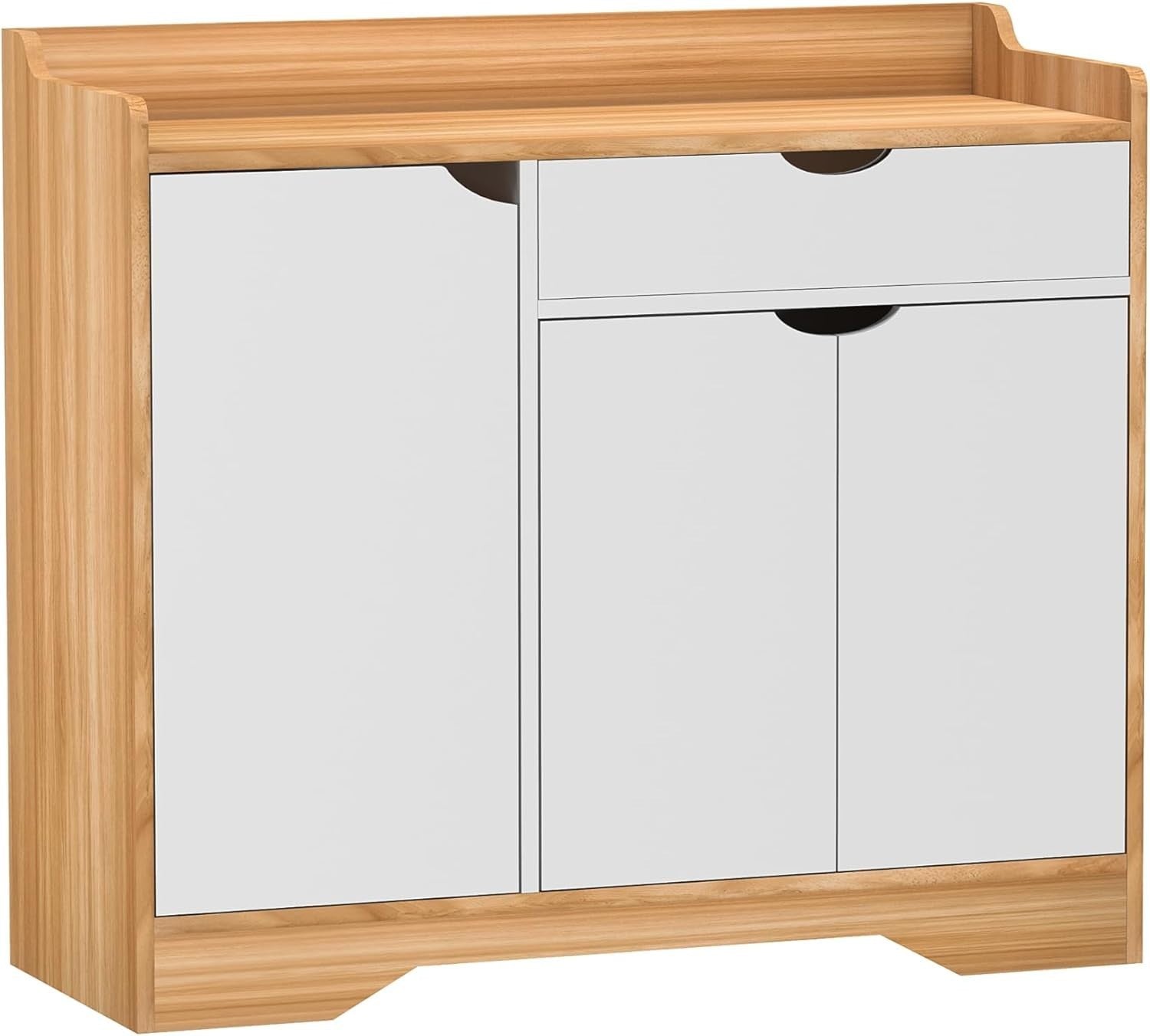 Large Modern Wooden Shoe Cabinet with Drawer & 3 Doors for Hallway