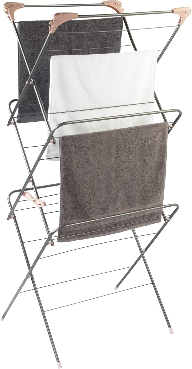 3 Tier Clothes Airer Folding Laundry Drying Rack Compact Indoor Dryer