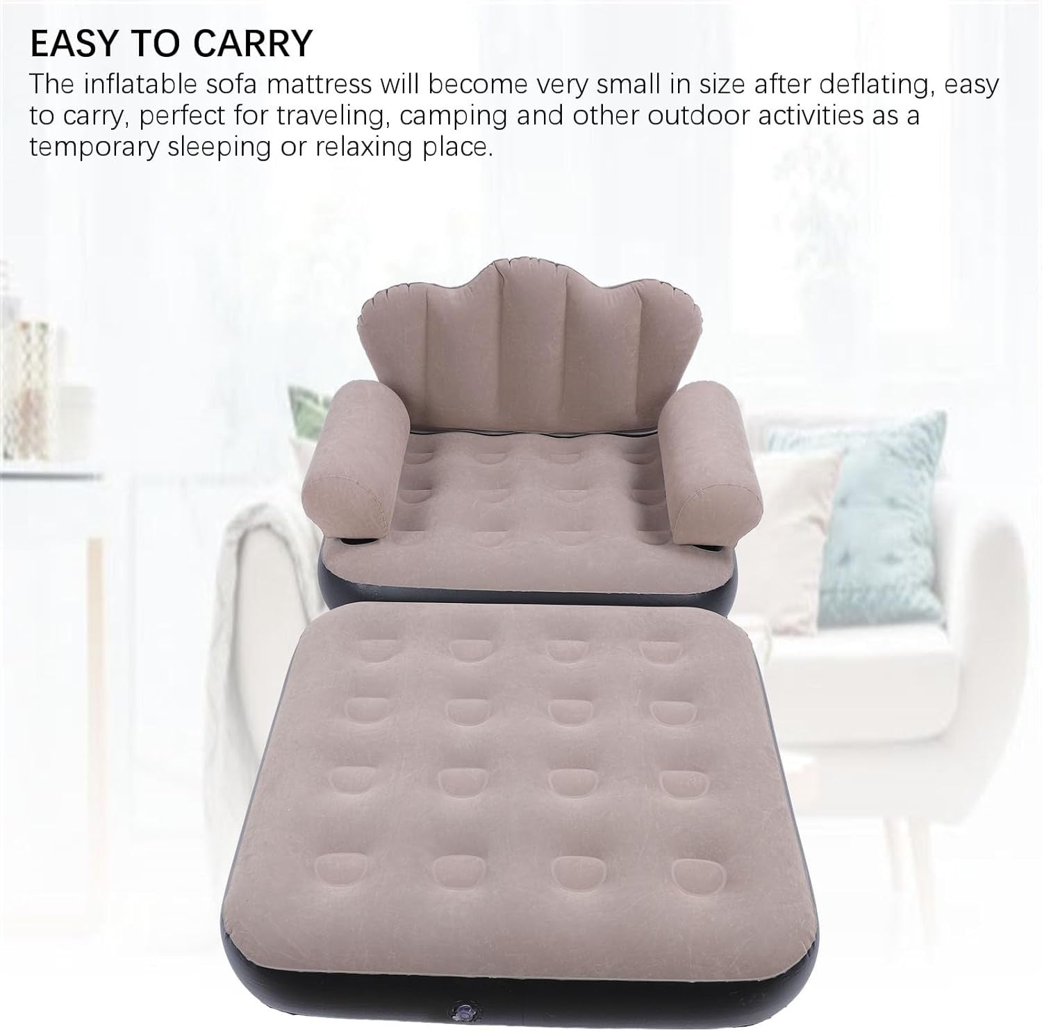 Inflatable Couch Mattress – Portable Foldable Sofa Bed, Thick PVC
