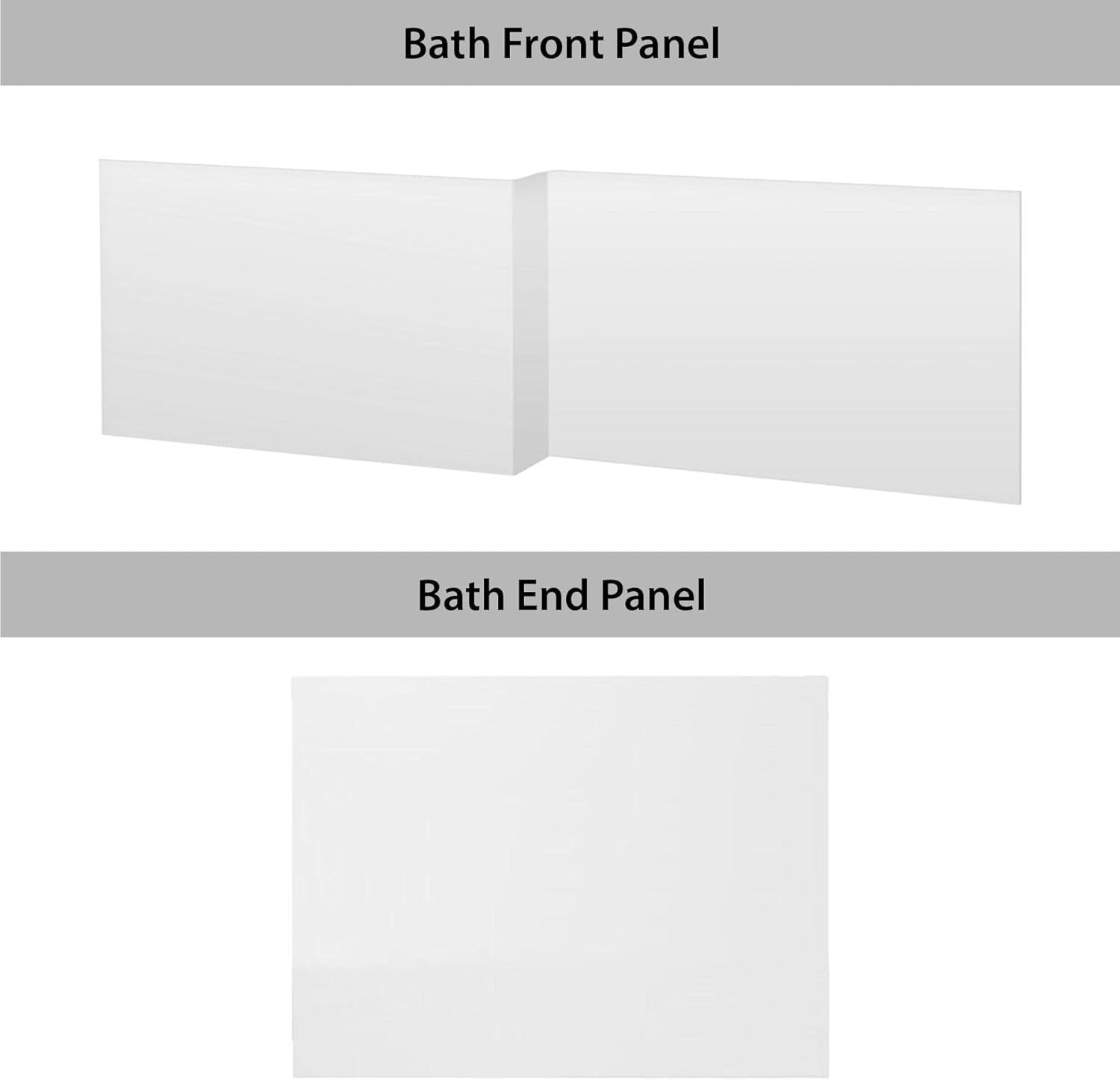 1700x850mm Left-Hand L-Shaped Shower Bath with Front & End Panels + Glass Screen