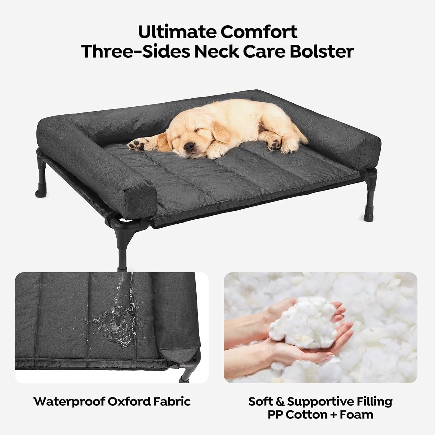 Elevated Dog Bed 81x64cm Raised Cooling Mesh Washable