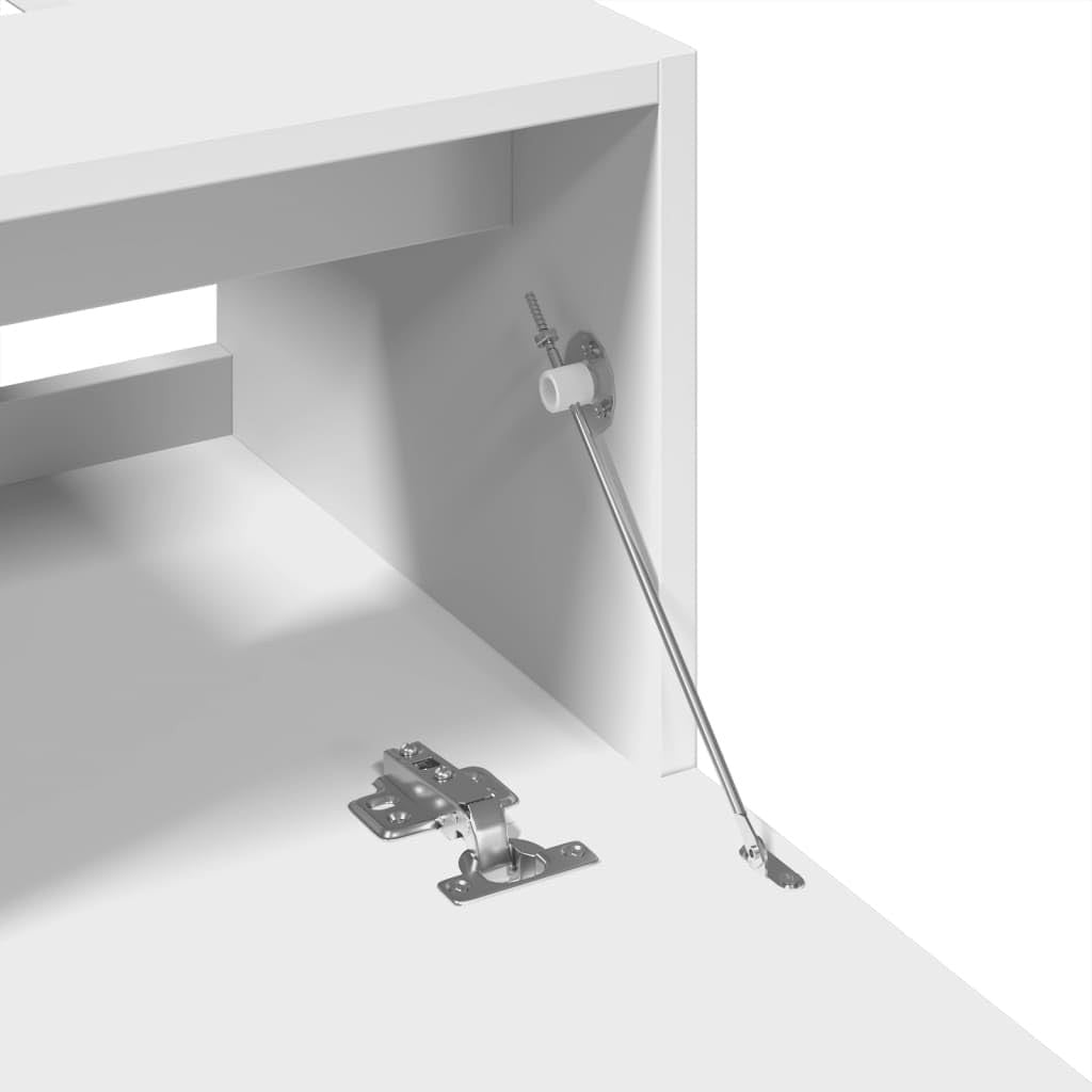 White Bathroom Sink Cabinet 40x37x59cm Modern Under Sink Storage Unit