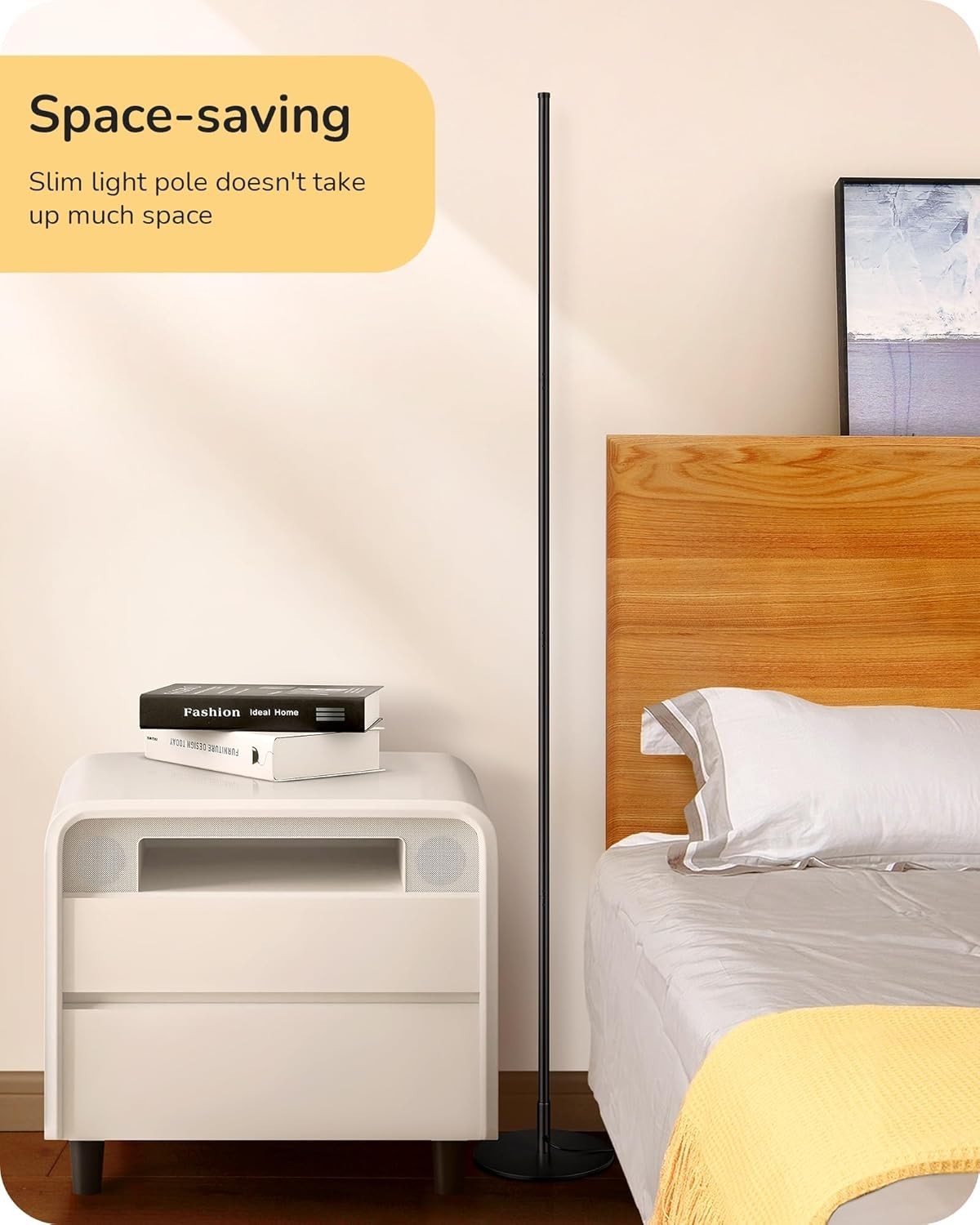 LED Floor Lamp 2 Pack Dimmable Tall Standing Light with Foot Switch