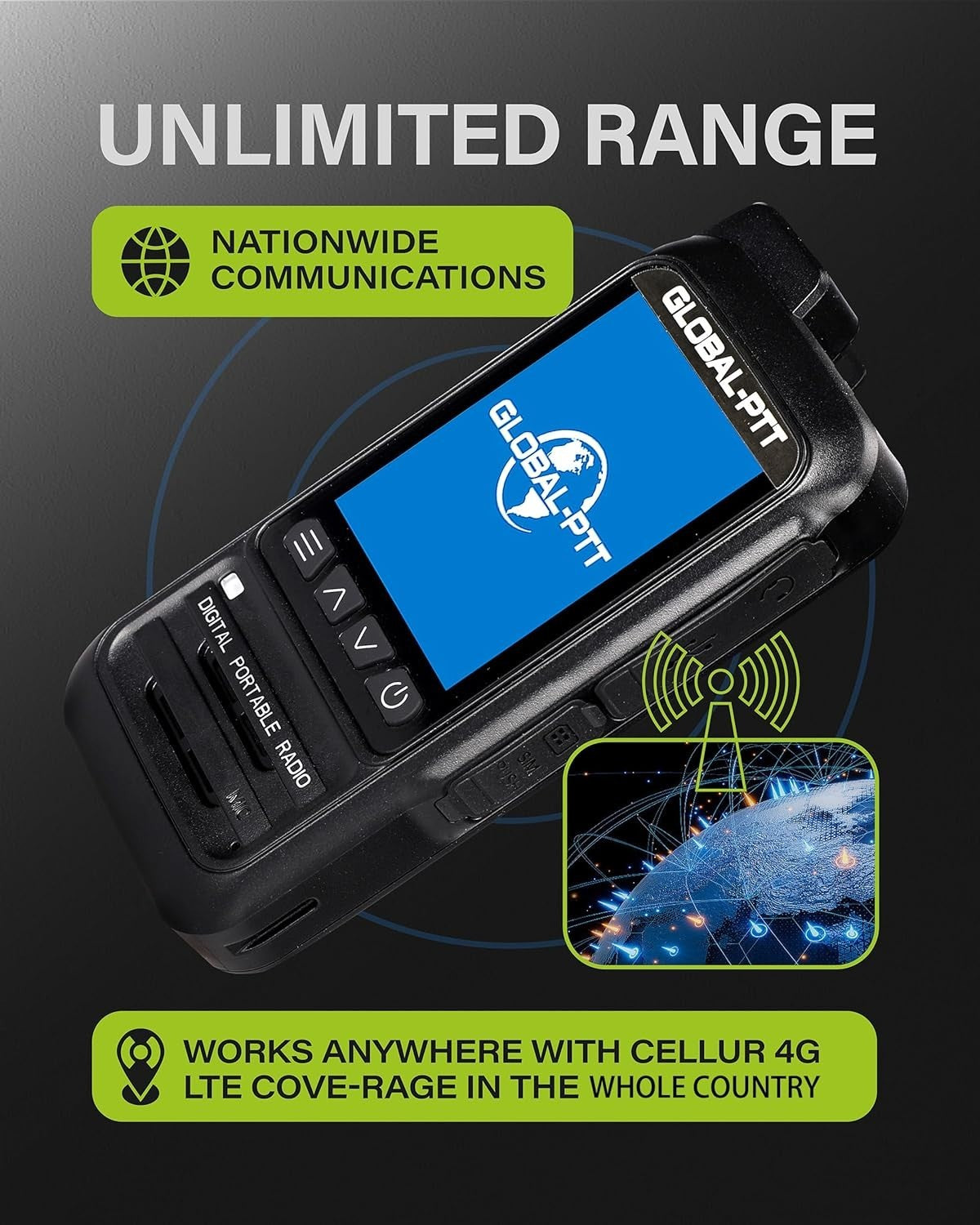 4G PTT Walkie Talkies IP67 Waterproof Unlimited Range 2 Pack