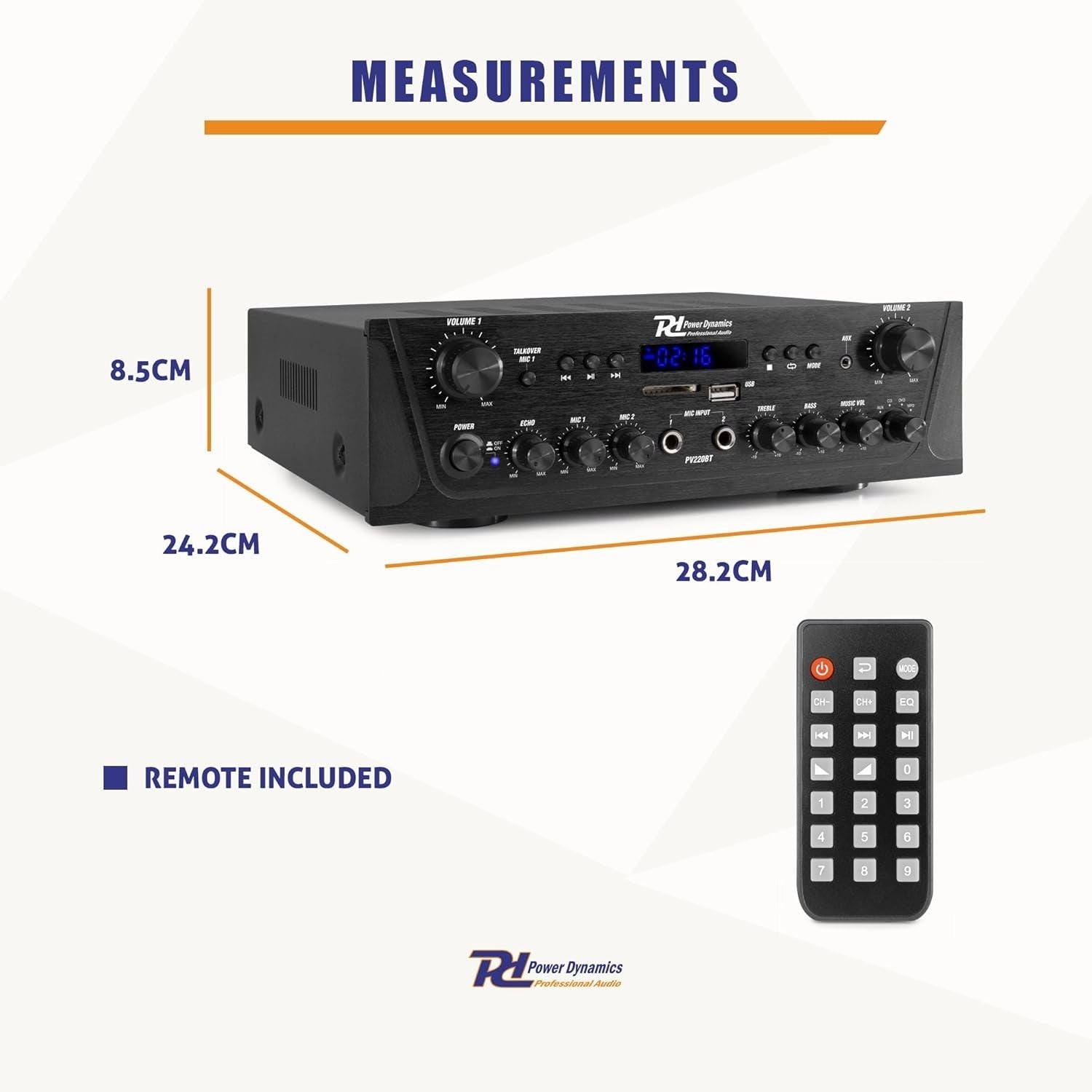 Bluetooth Stereo Amplifier | 2x100W USB FM Optical Coax Inputs | Zone Control