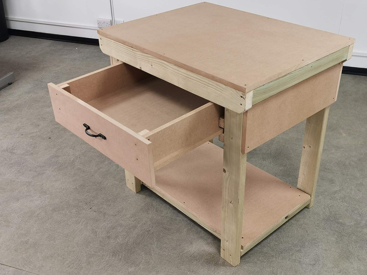 Heavy Duty Wooden Workbench 3ft 18mm MDF Top Drawer Garage Industrial Table